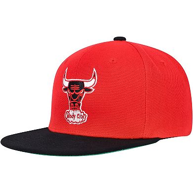 Youth Mitchell & Ness  Red/Black Chicago Bulls Two-Tone Snapback Hat