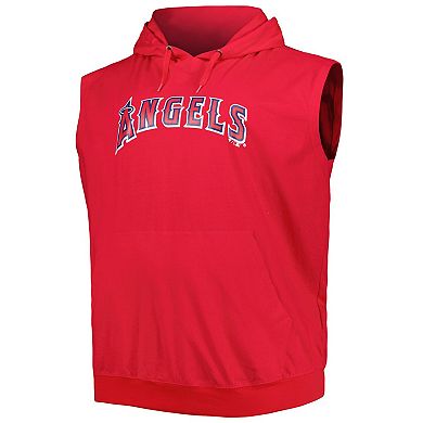 Men's Red Los Angeles Angels Jersey Pullover Muscle Hoodie