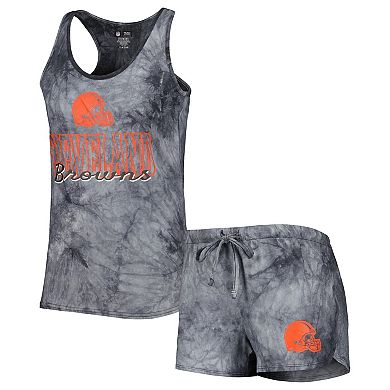 Women's Concepts Sport Charcoal Cleveland Browns Billboard Scoop Neck Racerback Tank Top and Shorts Sleep Set