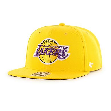 Men's '47  Gold Los Angeles Lakers Sure Shot Captain Snapback Hat