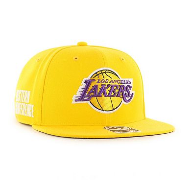 Men's '47  Gold Los Angeles Lakers Sure Shot Captain Snapback Hat