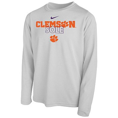 Youth Nike  White Clemson Tigers 2023 On Court Sole Bench T-Shirt