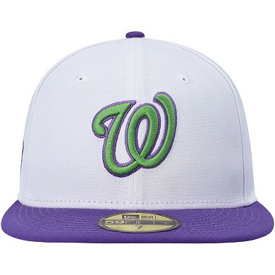 Men's New Era White Washington Nationals  Side Patch 59FIFTY Fitted Hat