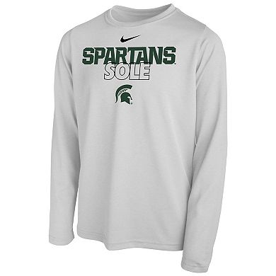 Youth Nike  White Michigan State Spartans 2023 On Court Sole Bench T-Shirt
