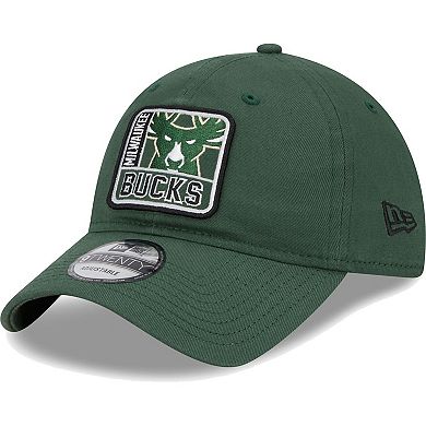 Men's New Era Hunter Green Milwaukee Bucks Mix 9TWENTY Adjustable Hat
