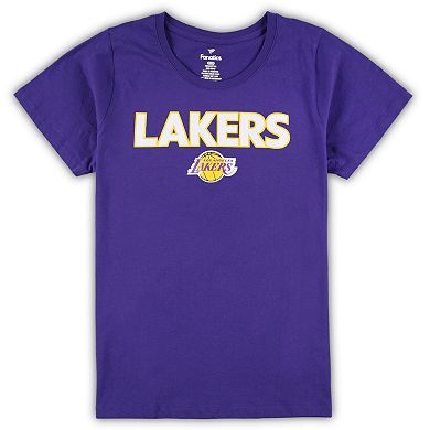 Women's Fanatics Branded Purple/Heather Gray Los Angeles Lakers Plus Size T-Shirt & Shorts Combo Set