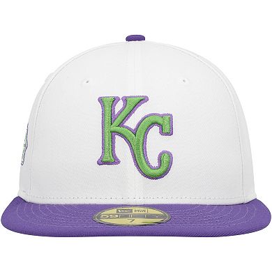 Men's New Era White Kansas City Royals  Side Patch 59FIFTY Fitted Hat