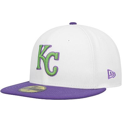 Men's New Era White Kansas City Royals  Side Patch 59FIFTY Fitted Hat