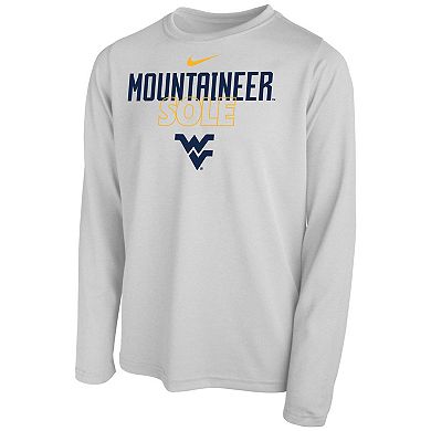 Youth Nike  White West Virginia Mountaineers 2023 On Court Sole Bench T-Shirt