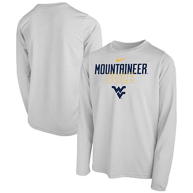 Youth Nike  White West Virginia Mountaineers 2023 On Court Sole Bench T-Shirt
