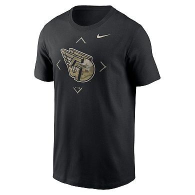 Men's Nike Black Cleveland Guardians Camo Logo T-Shirt