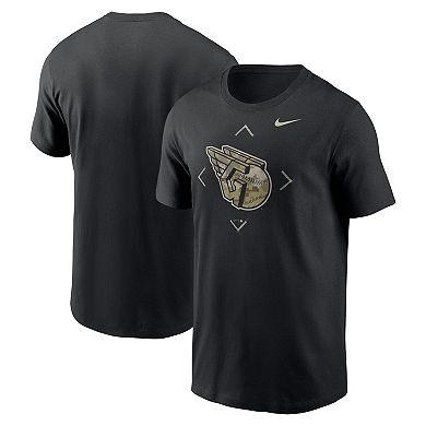 Men's Nike Black Cleveland Guardians Camo Logo T-Shirt