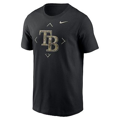 Men's Nike Black Tampa Bay Rays Camo Logo T-Shirt