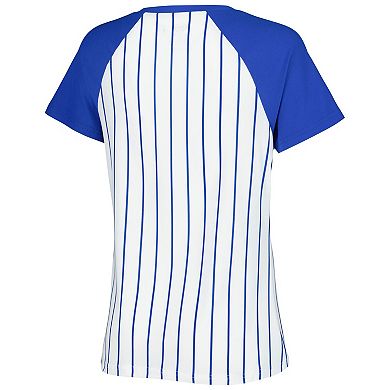 Women's Concepts Sport White Chicago Cubs Reel Pinstripe Nightshirt