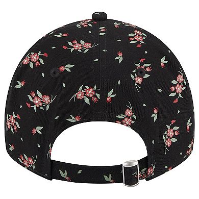Women's New Era Black Chicago Bulls Bloom Print 9TWENTY Adjustable Hat