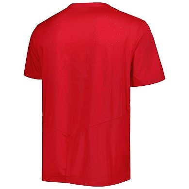 Men's adidas Red NC State Wolfpack Notch Neck Iron Cage Top
