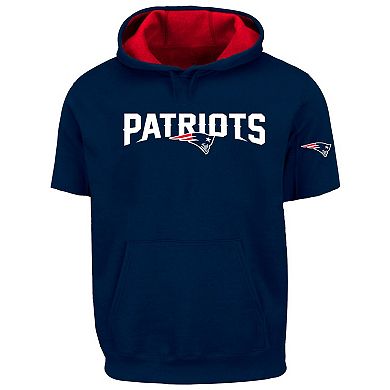 Men's Mac Jones Navy New England Patriots Big & Tall Short Sleeve Pullover Hoodie