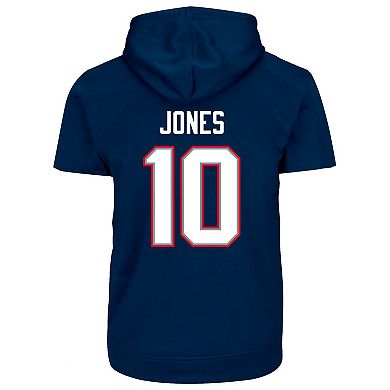 Men's Mac Jones Navy New England Patriots Big & Tall Short Sleeve Pullover Hoodie