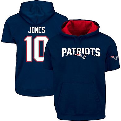 Men's Mac Jones Navy New England Patriots Big & Tall Short Sleeve Pullover Hoodie