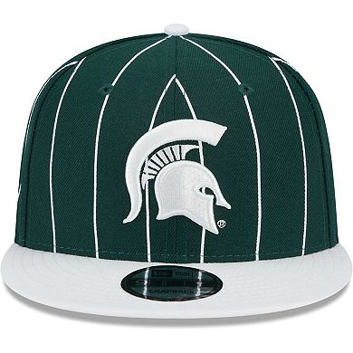 Men's New Era Green/White Michigan State Spartans Vintage 9FIFTY Snapback Hat