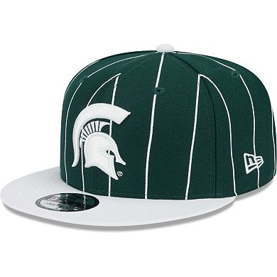 Men's New Era Green/White Michigan State Spartans Vintage 9FIFTY Snapback Hat