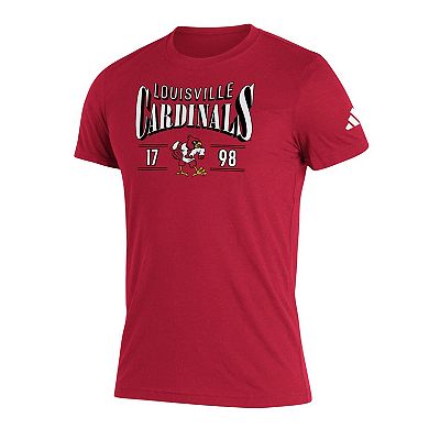 Men's adidas Red Louisville Cardinals Along The Shadow Tri-Blend T-Shirt