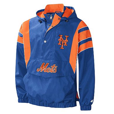 Men's Starter Royal New York Mets Impact Hoodie Half-Zip Jacket