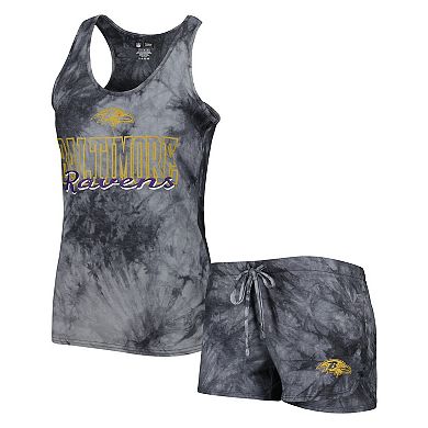 Women's Concepts Sport Charcoal Baltimore Ravens Billboard Scoop Neck Racerback Tank Top and Shorts Sleep Set