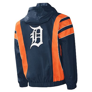 Men's Starter Navy Detroit Tigers Impact Hoodie Half-Zip Jacket