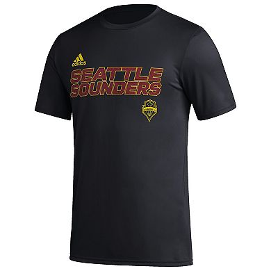 Men's adidas Black Seattle Sounders FC Team Jersey Hook AEROREADY T-Shirt
