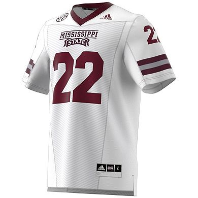 Men's adidas #22 White Mississippi State Bulldogs Premier Strategy Jersey