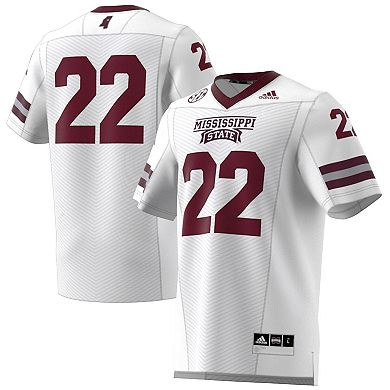 Men's adidas #22 White Mississippi State Bulldogs Premier Strategy Jersey