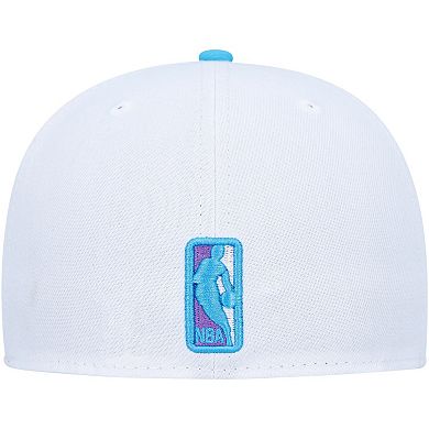 Men's New Era White New York Knicks Vice Blue Side Patch 59FIFTY Fitted Hat