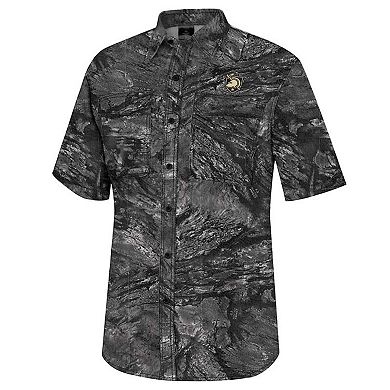 Men's Colosseum  Charcoal Army Black Knights Realtree Aspect Charter Full-Button Fishing Shirt