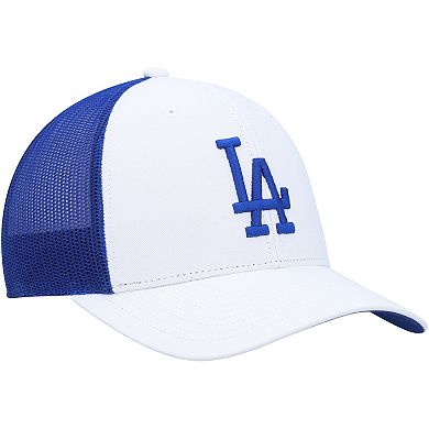 Men's '47 White Los Angeles Dodgers Secondary Trucker Snapback Hat