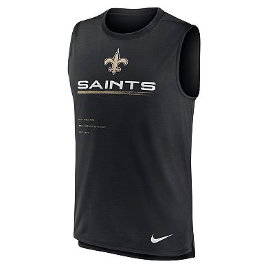 Men's Nike Black New Orleans Saints Muscle Trainer Tank Top