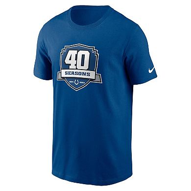Men's Nike Royal Indianapolis Colts 40th Anniversary Essential T-Shirt