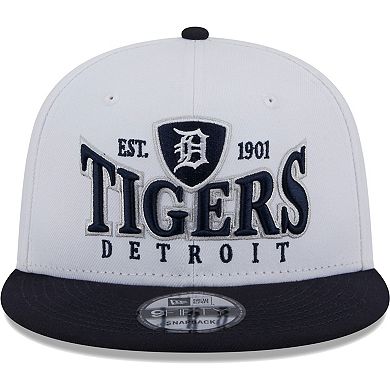 Men's New Era White/Navy Detroit Tigers Crest 9FIFTY Snapback Hat