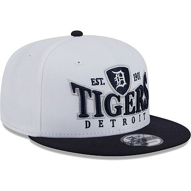 Men's New Era White/Navy Detroit Tigers Crest 9FIFTY Snapback Hat