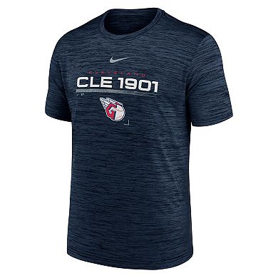 Men's Nike Navy Cleveland Guardians Wordmark Velocity Performance T-Shirt