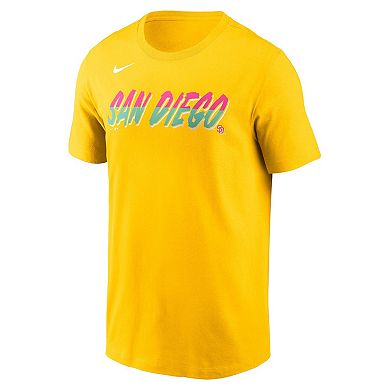 Men's Nike  Gold San Diego Padres City Connect Wordmark T-Shirt