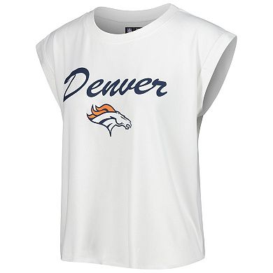 Women's Concepts Sport White/Cream Denver Broncos Montana Knit T-Shirt & Shorts Sleep Set