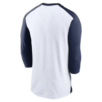 Men's Nike White/Navy Boston Red Sox Rewind 3/4-Sleeve T-Shirt
