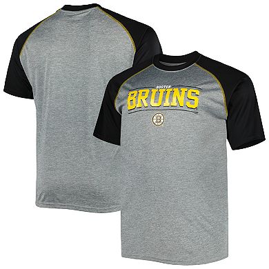 Men's Heather Gray Boston Bruins Big & Tall Logo Raglan T-Shirt