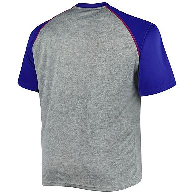 Men's Heather Gray New York Rangers Big & Tall Logo Raglan T-Shirt