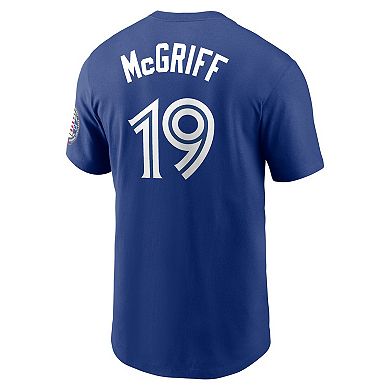 Men's Nike Fred McGriff Royal Toronto Blue Jays Name & Number Hall of Fame T-Shirt