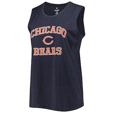 Women's Fanatics Branded Heather Navy Chicago Bears Plus Size Tank Top