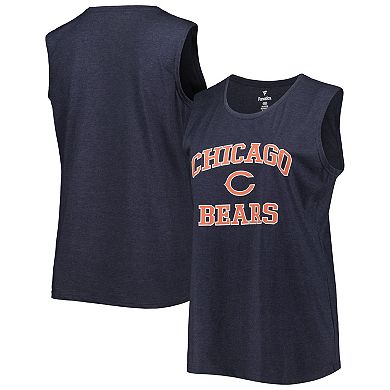 Women's Fanatics Branded Heather Navy Chicago Bears Plus Size Tank Top