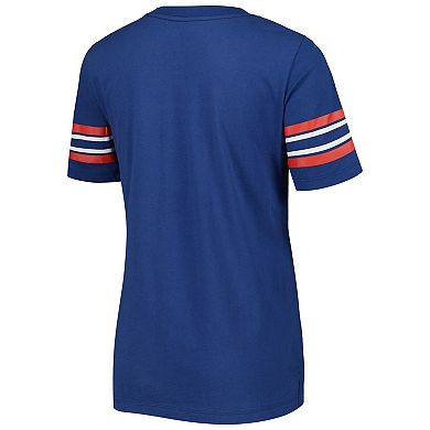 Women's New Era Blue Chicago Cubs Team Stripe T-Shirt