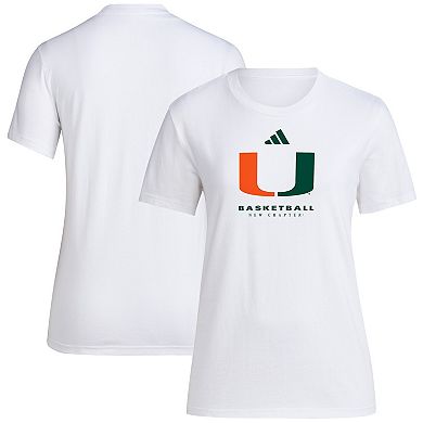Women's adidas White Miami Hurricanes Bench T-Shirt